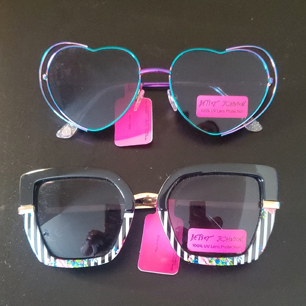 Betsey Johnson Sunglasses 2 Pairs Metal New With Tags